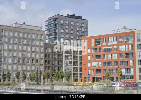 Edifici residenziali nella zona di sviluppo di Sompasaari, Helsinki, Finlandia Foto Stock