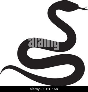 design vettoriale con silhouette a serpente nera Illustrazione Vettoriale