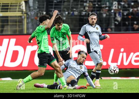 Anderlecht, Belgio. 28 ottobre 2025. Mario Stroeykens dell'Anderlecht raffigurato in azione durante una partita di calcio tra RSC Anderlecht e KVK Ninove (N1) nella 1/16 finale della Coppa del Belgio Croky, martedì 28 ottobre 2025 a Bruxelles. BELGA PHOTO BRUNO FAHY credito: Belga News Agency/Alamy Live News Foto Stock