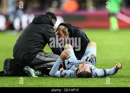 Anderlecht, Belgio. 28 ottobre 2025. Adriano Bertaccini dell'Anderlecht raffigurato durante una partita di calcio tra RSC Anderlecht e KVK Ninove (N1) nella 1/16 finale della Coppa del Belgio Croky, martedì 28 ottobre 2025 a Bruxelles. BELGA PHOTO BRUNO FAHY credito: Belga News Agency/Alamy Live News Foto Stock