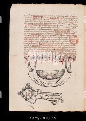 Pagina da un postile sugli atti degli Apostoli, sull'Apocalisse e sulle lettere canoniche, scritte nel 1405-1407 dal sacerdote di Friburgo Rüdiger Schopf Foto Stock