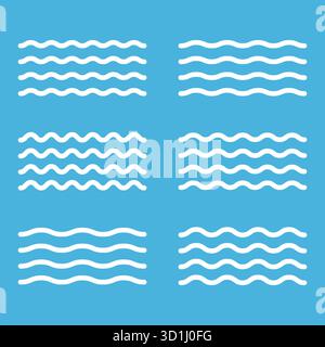 Icona vettore serie di forme d'onda lineari Illustrazione Vettoriale
