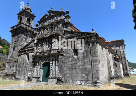 Entrimo, chiesa di Santa María la Real (Churrigueresque barocca, XVII secolo). Ourense, Galizia, Spagna. Foto Stock