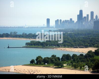 Centro di Chicago, vista dal grattacielo nord Foto Stock