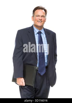 Bell'uomo d'affari Ritratto su bianco Foto Stock