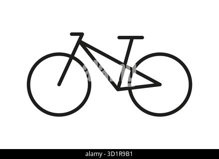 Icona bicicletta nera. Simbolo della bicicletta. Modello concettuale di ciclo. Cartello per la pista ciclabile. Elemento piatto per la progettazione grafica. Logo, sito web Illustrazione Vettoriale