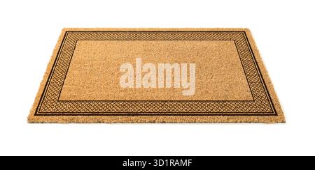 Tappeto di benvenuto vuoto isolato su sfondo bianco Foto Stock