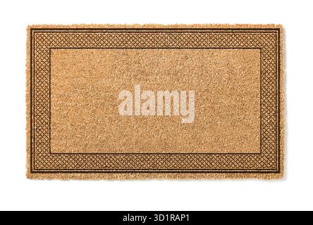 Tappeto di benvenuto vuoto isolato su sfondo bianco Foto Stock