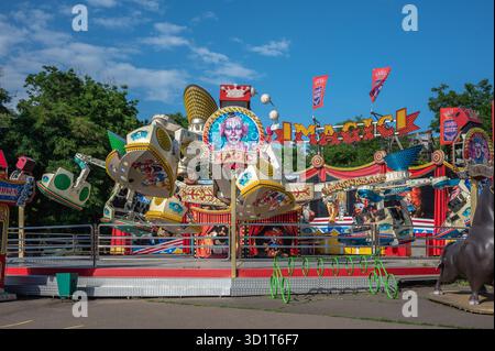 Luna Park della città di divertimento di Odessa, Ucraina Foto Stock