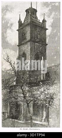 St. Giles-without-Cripplegate, Londra nel XIX secolo Foto Stock