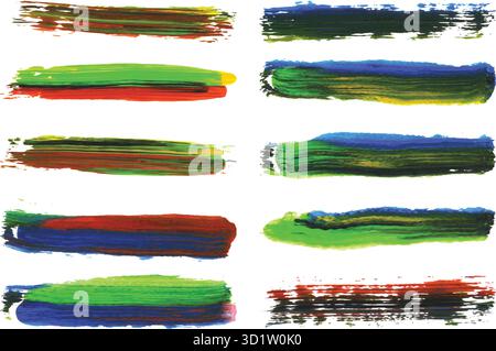 Pennellate colorate trame artistiche per un design digitale Illustrazione Vettoriale