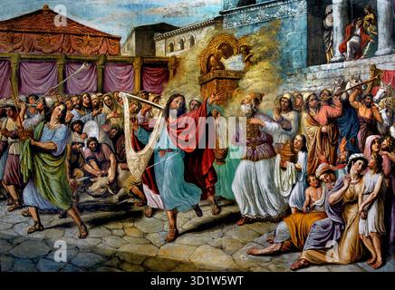 L'arca santa da Luigi Ademollo 1764 - 1849 la Basilica della Santissima Annunziata (Basilica della Santissima Annunziata) di stile rinascimentale, Firenze, Italia, italiano.( l Arca dell Alleanza - l'arca della Testimonianza, è un gold-coperto cassa di legno con coperchio descritto nel libro dell Esodo come contenente le due tavolette di pietra dei Dieci Comandamenti. Secondo vari testi entro la Bibbia ebraica, ) Foto Stock