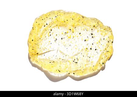 Texture scrubbing viso. Crema cosmetica per la cura della pelle. Ictus organico Foto Stock