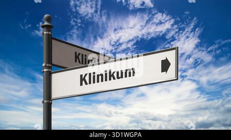 Segui le indicazioni per la Union Clinic - Bildmontage Foto Stock