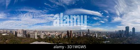 Skyline Majesty: Panorama aereo di città del Messico, capitale del Messico e megalopoli, dominando come Urba più popolosa del Nord America Foto Stock