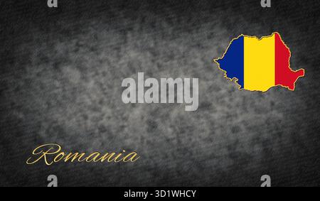 Romania simboli, Mappa della Romania Foto Stock