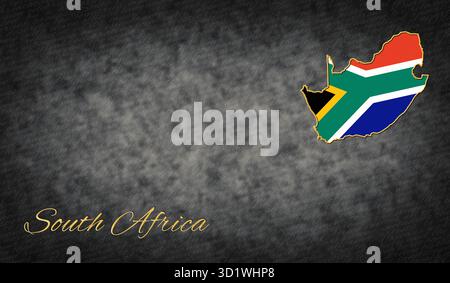 Simboli del Sud Africa, Mappa del Sud Africa Foto Stock