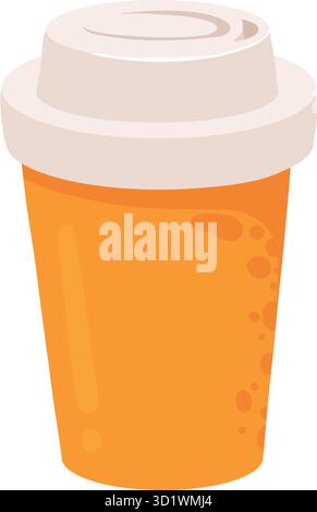 Spezie di zucca prodotto aromatizzato di stagione, tazza da bere, tazza isolata su sfondo bianco. Deliziosi dessert dolci o dolci autunnali. Moderno e colorato vecto Illustrazione Vettoriale