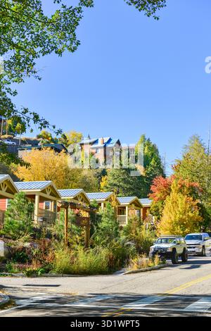 Cabine del Mount Lemmon Hotel a Summerhaven, Arizona Foto Stock