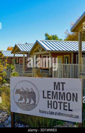 Cabine del Mount Lemmon Hotel a Summerhaven, Arizona Foto Stock