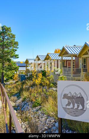 Cabine del Mount Lemmon Hotel a Summerhaven, Arizona Foto Stock