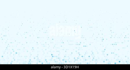 Medical Blue Plus pattern Health Tech Abstract background. Schema incrociato di design blu dell'ospedale Illustrazione Vettoriale
