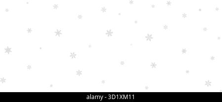 Caduta di neve. Sfondo sovrapposizione neve. Fiocchi di neve bianchi grigi in diverse forme isolati su sfondo trasparente. Nevicata. Decorativo Natale gr Illustrazione Vettoriale