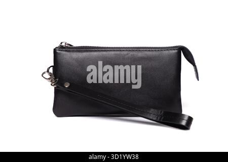Elegante pochette in pelle con cinturino da polso progettata per un uso quotidiano versatile e per le occasioni speciali Foto Stock