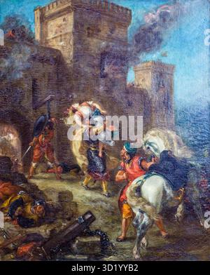 Il rapimento di Rebecca, Eugène Delacroix, Musée du Louvre, Musée National de France, Parigi, Francia Foto Stock