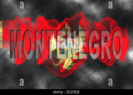Bandiera Montenegro con sfondo stellato Foto Stock