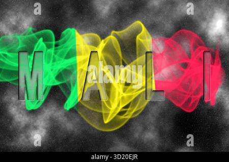 Bandiera Mali con sfondo stellato Foto Stock
