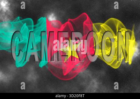 Bandiera del Camerun con sfondo stellato Foto Stock