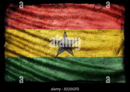 Ghana Flag, Grunge texture Foto Stock