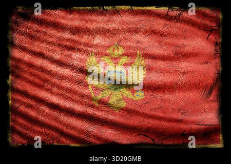 Bandiera del Montenegro, Grunge texture Foto Stock