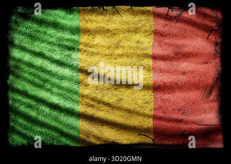 Bandiera del Mali, texture grunge Foto Stock