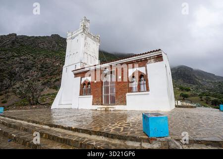 Moschea spagnola, punto panoramico di Chefchaouen, Chefchaouen, Rif Mountains, Marocco, nord Africa Foto Stock