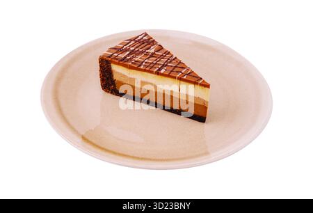 Deliziosa mousse di cioccolato a strati servita su un piatto Foto Stock