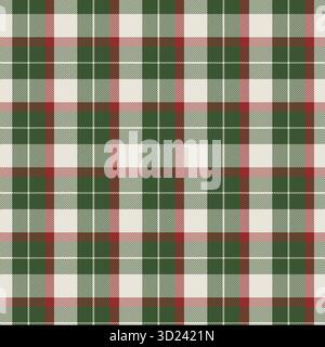 Accogliente assegno in tessuto verde rosso Illustrazione Vettoriale