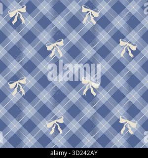 Tacco blu con fiocchi a nastro bianchi Illustrazione Vettoriale