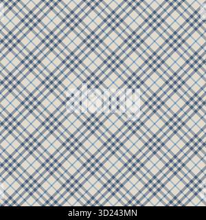 Classico controllo pied de poule Blue Cream Illustrazione Vettoriale