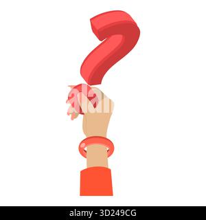 Illustrazione concettuale piatta isometrica 3D delle domande frequenti Foto Stock