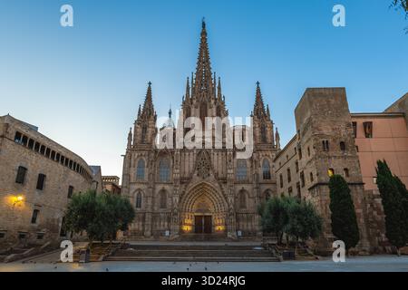 La Cattedrale della Santa Croce e Sant'Eulalia, detta anche Cattedrale di Barcellona, a Barcellona, Catalogna, Spagna Foto Stock