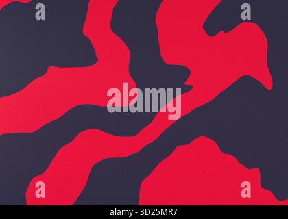 Grunge sfondo astratto. Superficie vibrante e granulosa. Rumore fluido rosso e blu su texture scure graffiate con polvere. Foto Stock