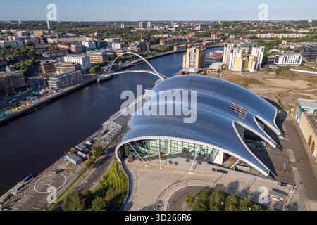 Vista aerea del Glasshouse International Centre for Music, Newcastle upon Tyne, Regno Unito. Foto Stock