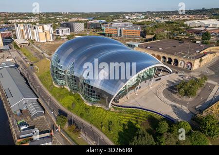 Vista aerea del Glasshouse International Centre for Music, Newcastle upon Tyne, Regno Unito. Foto Stock