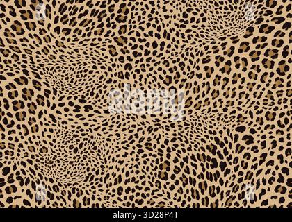 Design in pelle leopardata. Sfondo dell'illustrazione vettoriale della stampa animale. Illustrazione del design della pelle di pelliccia selvatica per Web, arredamento per la casa, moda, superficie, Illustrazione Vettoriale