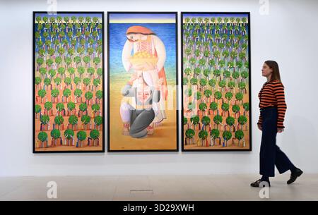 Un'anteprima dei momenti salienti di Christie's Silsila dalla collezione Dallout e dalla vendita di arte mediorientale moderna e contemporanea ... Foto Stock