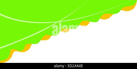 Intestazione dell'onda astratta con curve fluide e fluide in toni verdi e gialli luminosi, moderno modello decorativo per dividere gli elementi su landing page, banner, sfondo del web design Illustrazione Vettoriale
