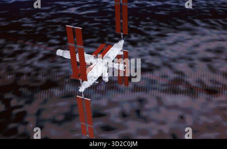 (251101) -- PECHINO, 1 novembre 2025 (Xinhua) -- questa immagine simulata catturata al Beijing Aerospace Control Center il 1 novembre 2025 mostra la navicella spaziale con equipaggio Shenzhou-21 che conduce un rendezvous veloce e autonomo e si aggancia al porto anteriore del modulo centrale della stazione spaziale Tianhe. Dopo essere entrata in orbita, la navicella spaziale Shenzhou-21 con equipaggio ha effettuato un rapido e autonomo rendezvous e ha attraccato con il porto anteriore del modulo centrale della stazione spaziale Tianhe alle 3:22 (ora di Pechino). L'intero processo ha richiesto circa 3,5 ore, ha detto la China Manned Space Agency (CMSA). Il trio di astronauti a bordo dell'SH Foto Stock