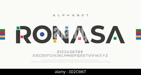 Logo Modern minimal font alfabetico Abstract Sans Serif Typography for Technology, Movie e futuristic Branding Logoype. Illustrazione Vectore Illustrazione Vettoriale